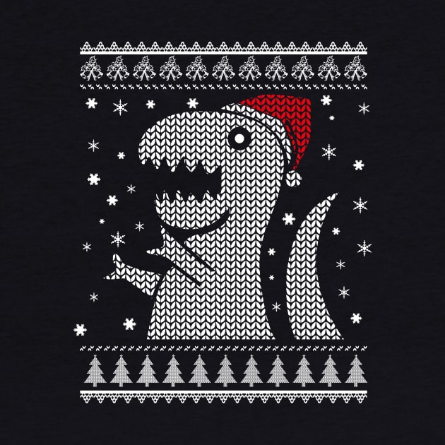 Christmas Dino Ugly Sweater by ckandrus